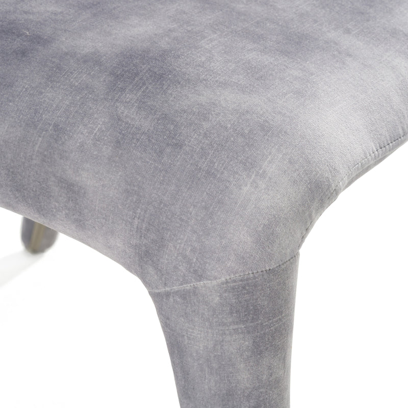 Modrest Saehee - Modern Grey-Blue Velvet Dining Chair