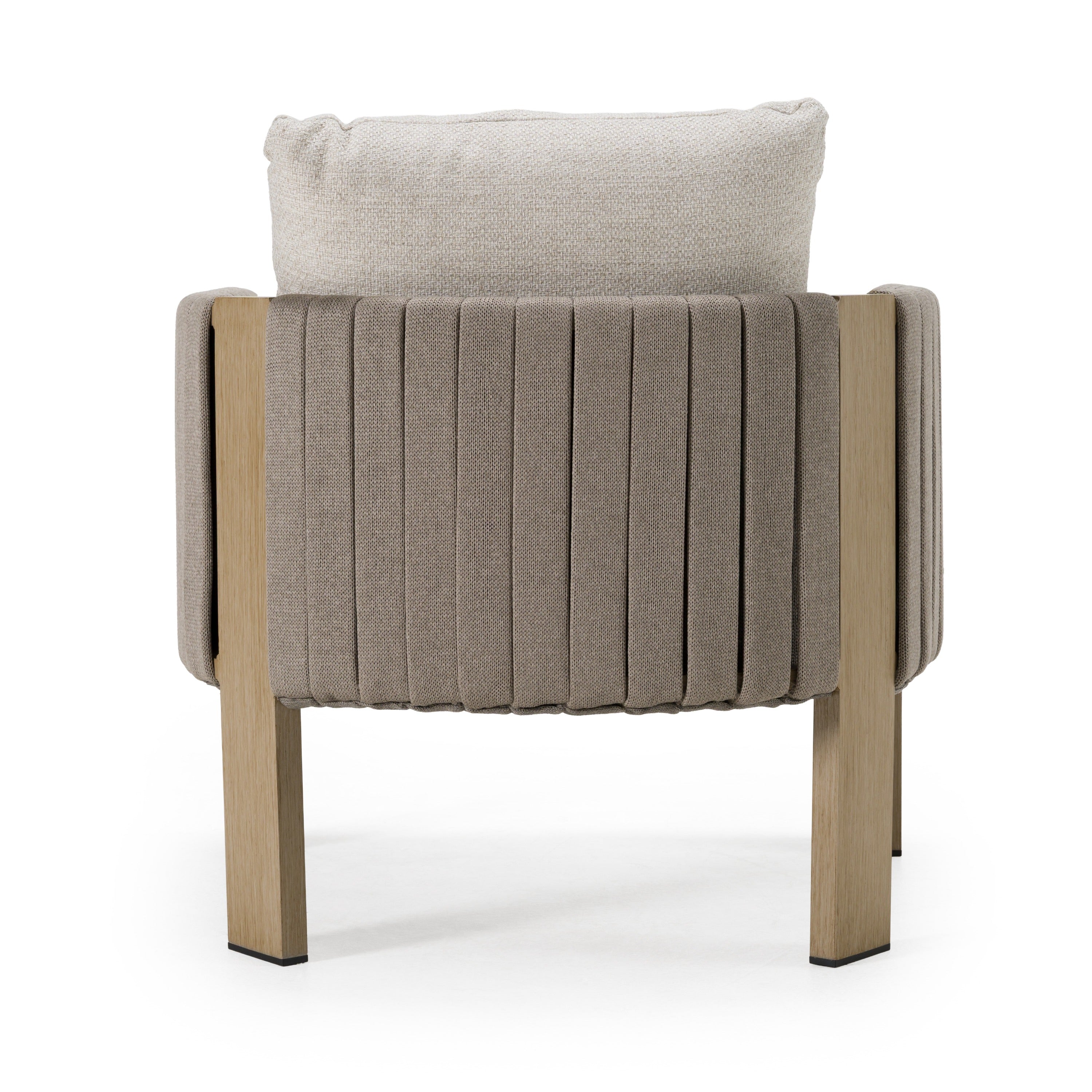 Renava Salvora - Outdoor Beige Fabric & Grey Rope Chair