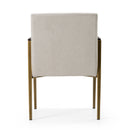Modrest Sanders - Modern Off-White Fabric + Brass Dining Chair
