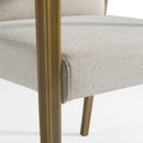 Modrest Sanders - Modern Off-White Fabric + Brass Dining Chair