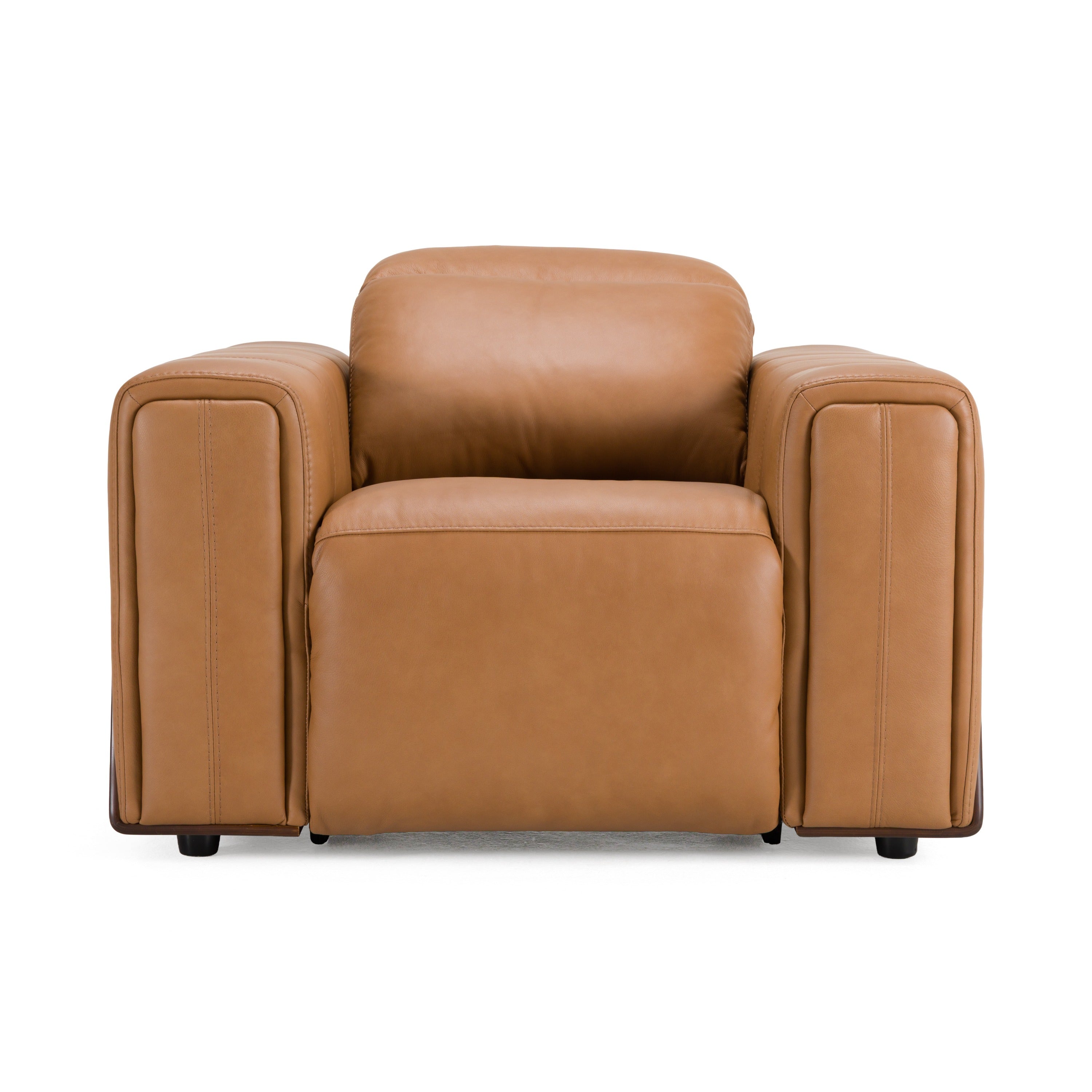 Divani Casa Sandstone - Modern Brown Leather Sofa Set w/ Electric Recliners