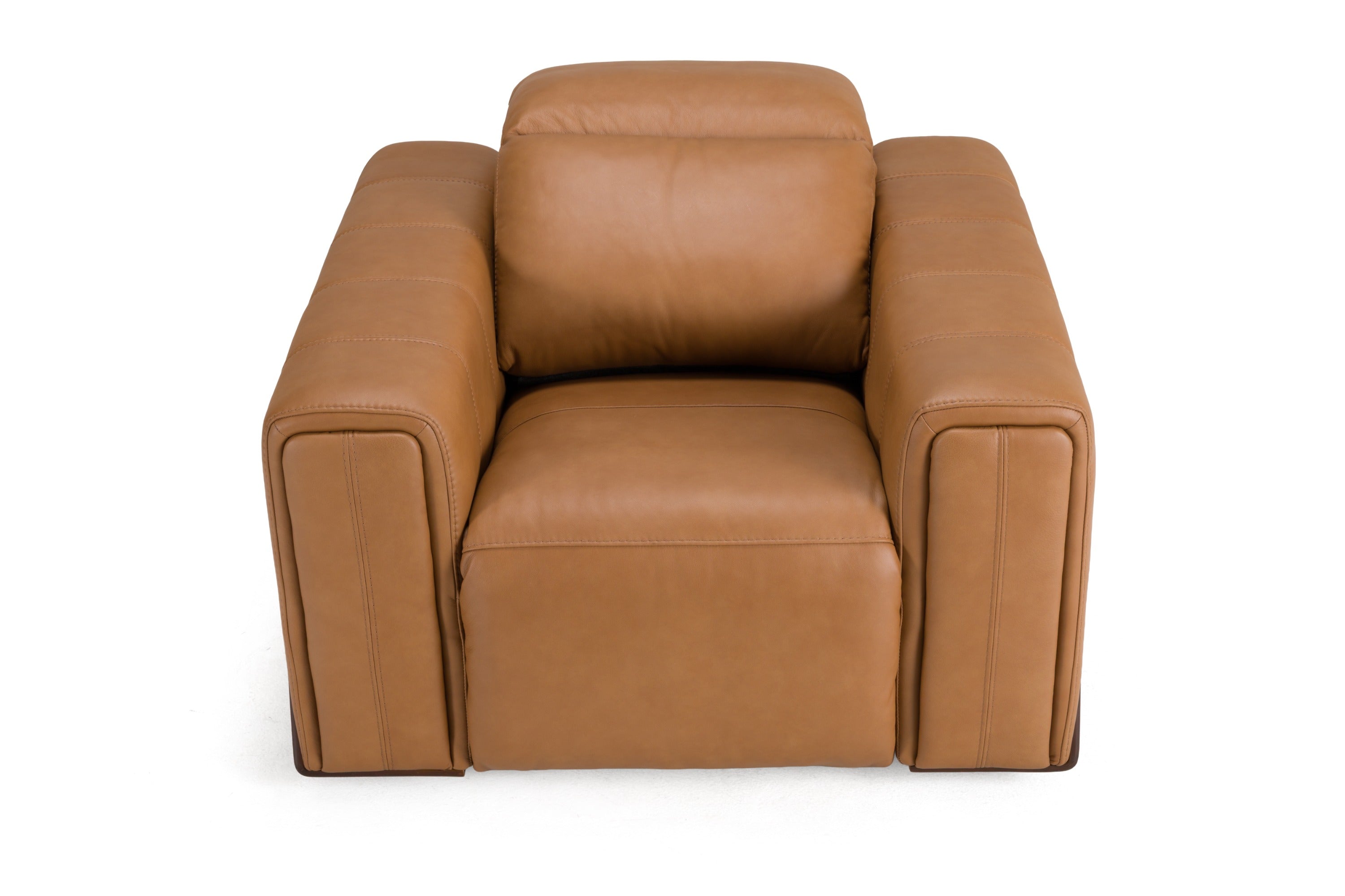 Divani Casa Sandstone - Modern Brown Leather Electric Recliner Chair