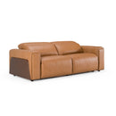 Divani Casa Sandstone - Modern Brown Leather Sofa w/ 2 Electric Recliners