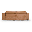 Divani Casa Sandstone - Modern Brown Leather Sofa w/ 2 Electric Recliners