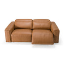 Divani Casa Sandstone - Modern Brown Leather Sofa w/ 2 Electric Recliners