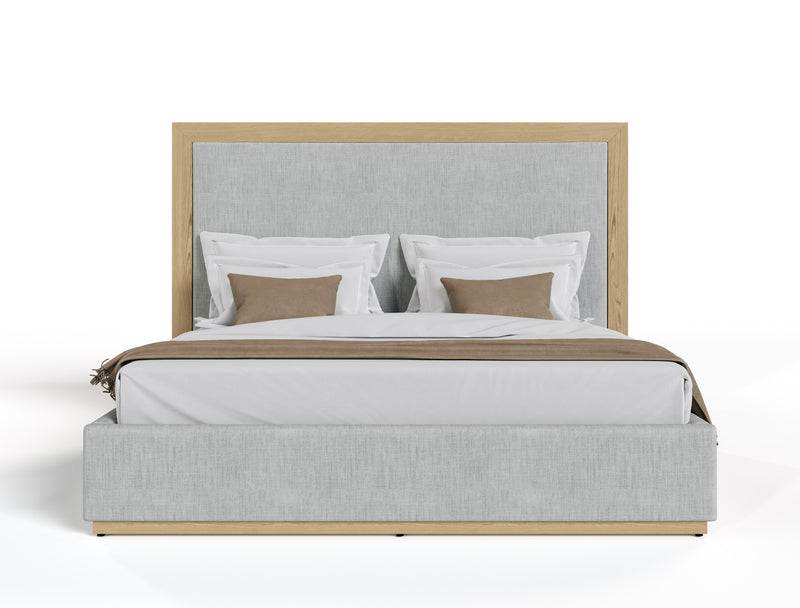 Nova Domus Santa Barbara - Modern Grey Fabric + Natural Bed