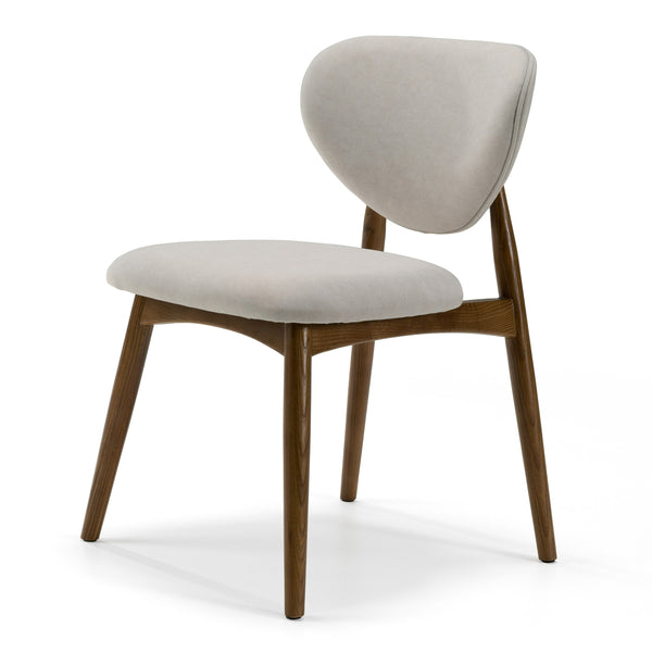 Modrest Savannah - Mid-Century Modern Grey Fabric + Walnut Dining Chair
