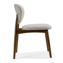 Modrest Savannah - Mid-Century Modern Grey Fabric + Walnut Dining Chair
