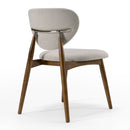 Modrest Savannah - Mid-Century Modern Grey Fabric + Walnut Dining Chair