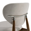 Modrest Savannah - Mid-Century Modern Grey Fabric + Walnut Dining Chair