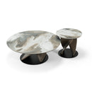 Modrest Schiff - Modern Marbled Ceramic Coffee Table Set