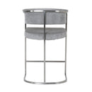 Modrest Sebastian - Modern Grey Fabric + Stainless Steel Counter Chair
