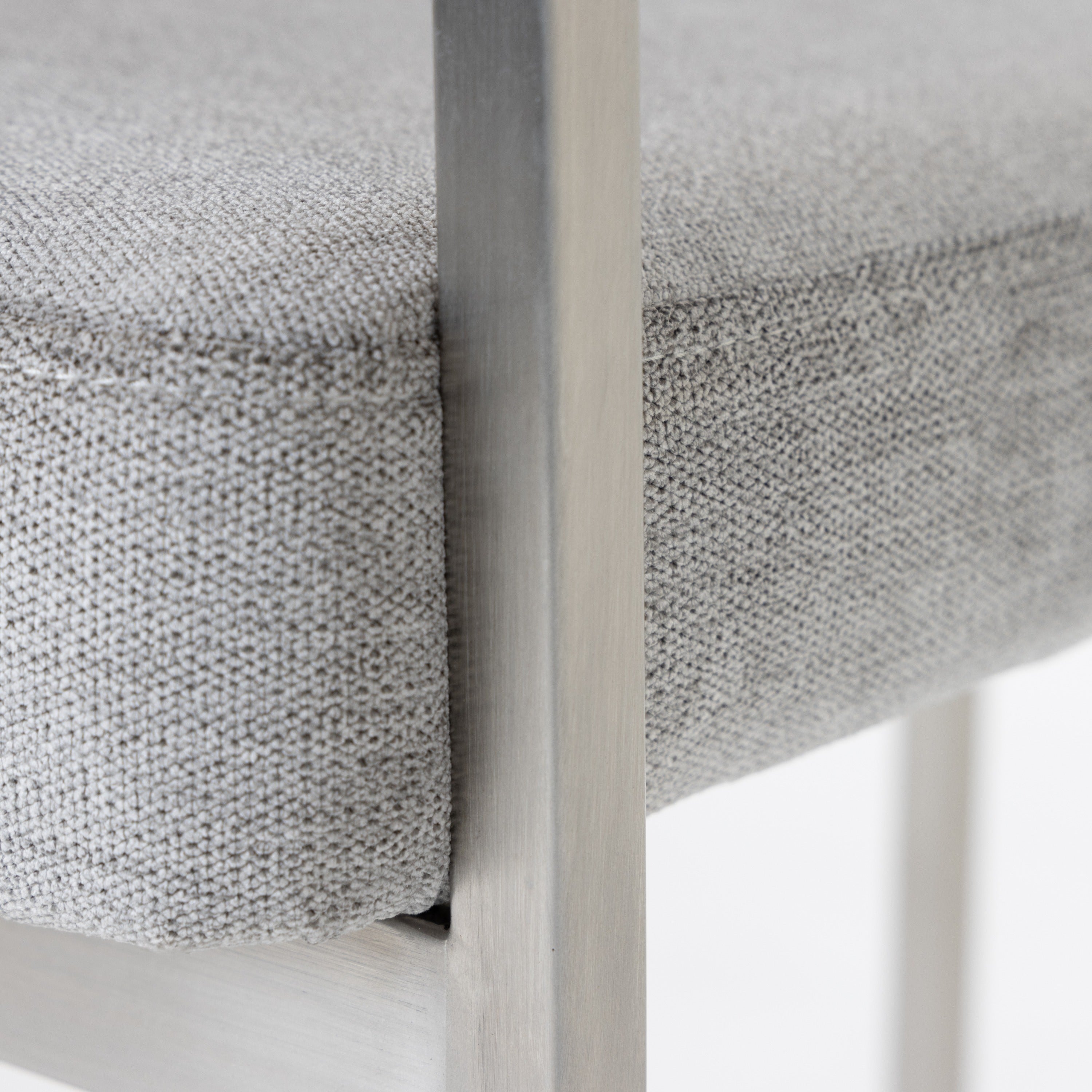 Modrest Sebastian - Modern Grey Fabric + Stainless Steel Counter Chair