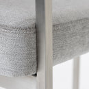 Modrest Sebastian - Modern Grey Fabric + Stainless Steel Counter Chair