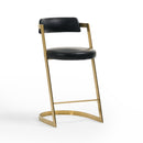 Modrest Shandra - Black Pleather + Gold Counter Stool