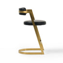 Modrest Shandra - Black Pleather + Gold Counter Stool