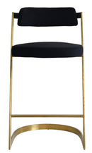 Modrest Shandra - Black Velvet + Gold Counter Stool