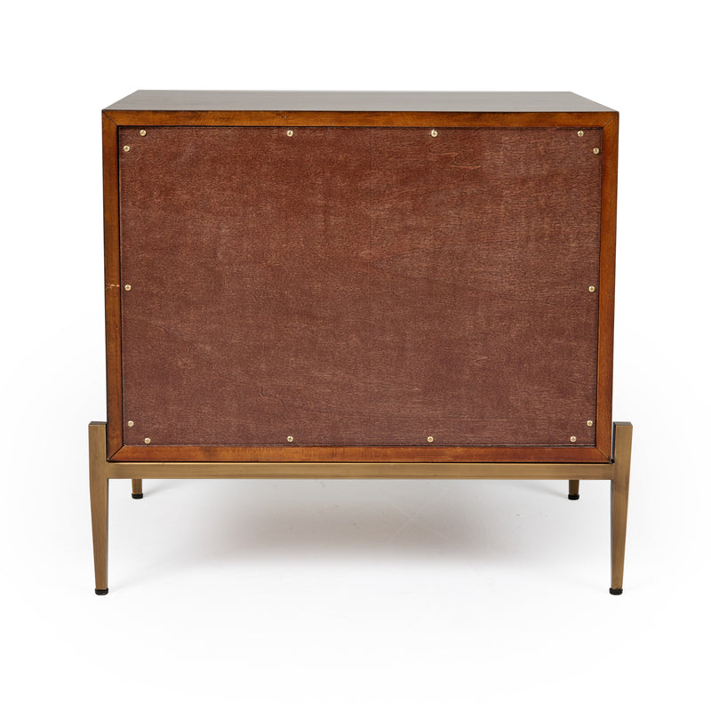 Modrest Shane - Modern Acacia & Brass Nightstand
