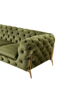 Divani Casa Sheila - Transitional Green Fabric Loveseat