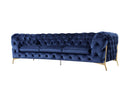 Divani Casa Sheila - Transitional Dark Blue Fabric Sofa