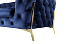 Divani Casa Sheila - Transitional Dark Blue Fabric Sofa