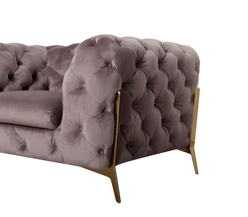 Divani Casa Sheila - Transitional Silver Fabric Sofa