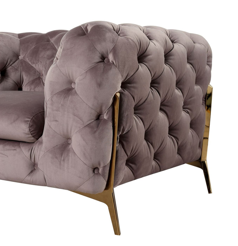 Divani Casa Sheila - Transitional Silver Fabric Loveseat