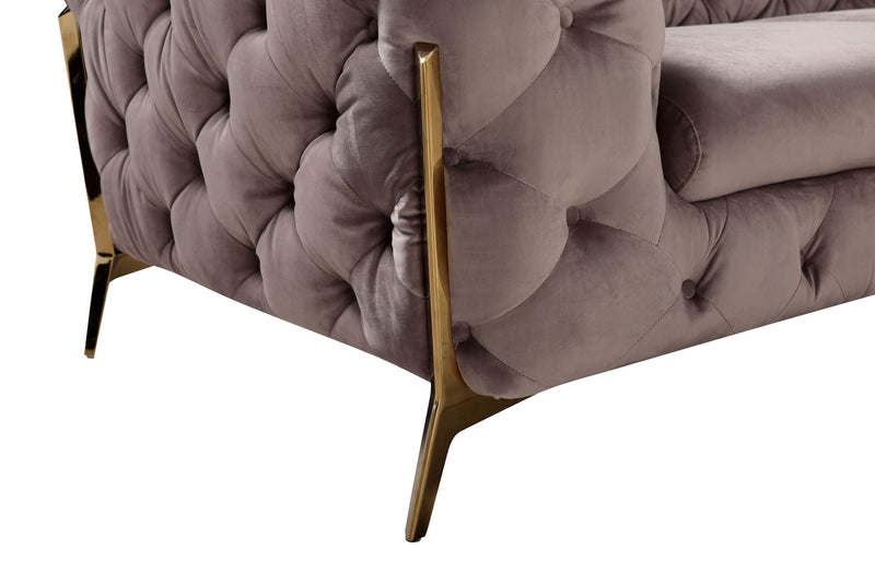 Divani Casa Sheila - Transitional Black Fabric Sofa
