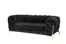 Divani Casa Sheila - Transitional Black Fabric Loveseat