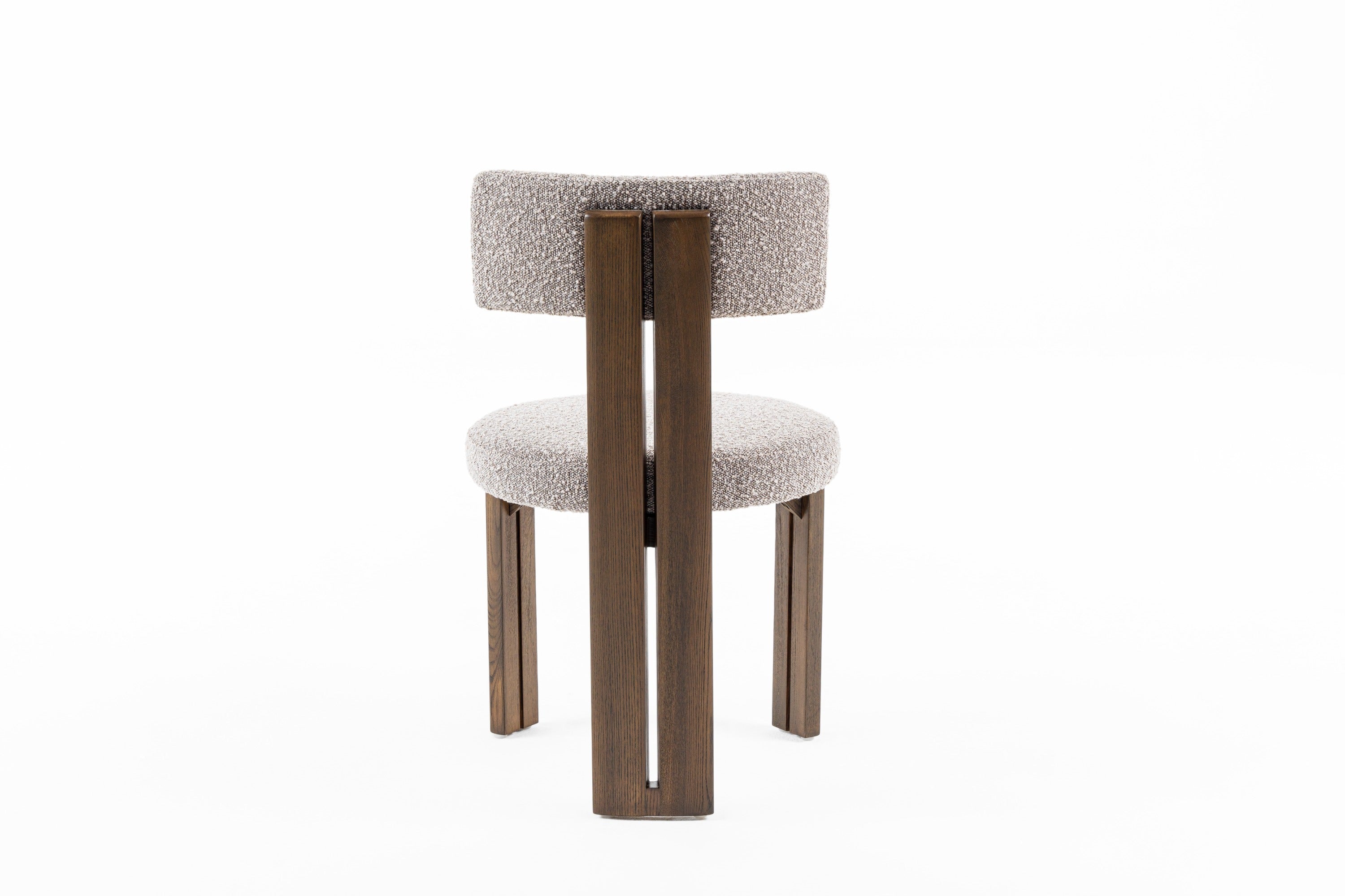 Modrest Sheridan - Mid-Century Modern Grey Fabric + Walnut Dining Chair