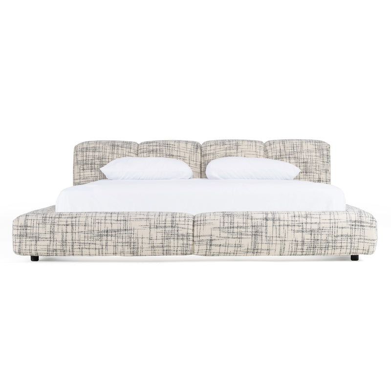 Modrest Shiloh - Modern Off-White + Black Fabric Bed