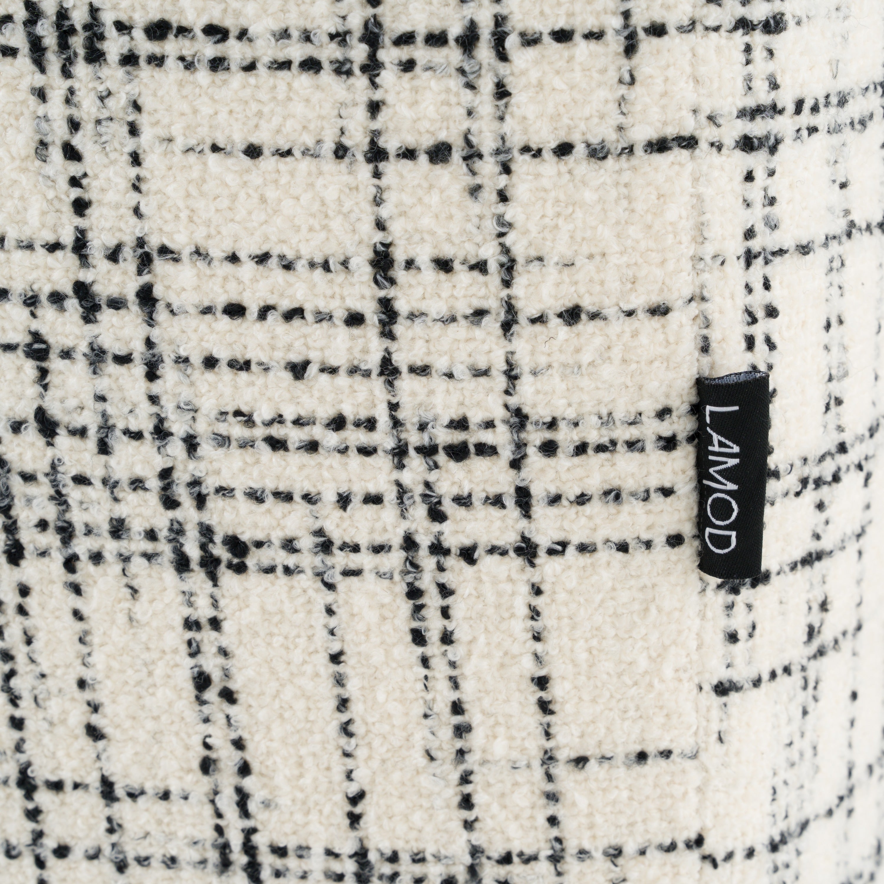 Modrest Shiloh - Modern Off-White + Black Fabric Bed