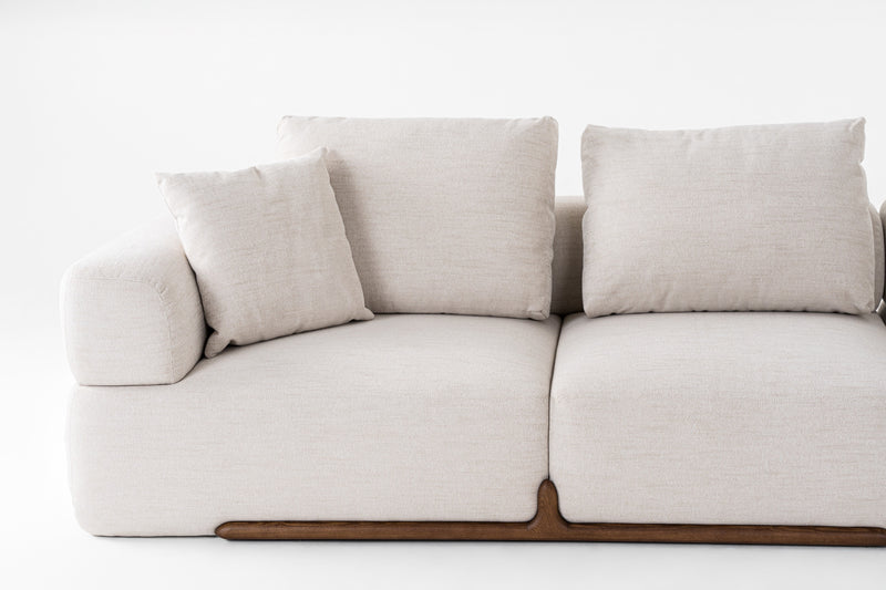 Divani Casa Simone - Modern Off-White Fabric Sectional Sofa