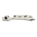 Lamod Siret - Modern Ivory Fabric Modular Sectional W/ Coffee Table