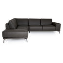 Lamod Italia Soho - Italian Left Facing Grey Nirvana Fume Leather Sectional Sofa