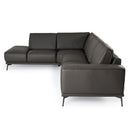 Lamod Italia Soho - Italian Left Facing Grey Nirvana Fume Leather Sectional Sofa