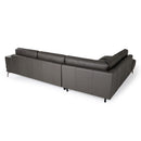 Lamod Italia Soho - Italian Left Facing Grey Nirvana Fume Leather Sectional Sofa