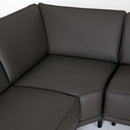 Lamod Italia Soho - Italian Left Facing Grey Nirvana Fume Leather Sectional Sofa