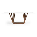 Modrest Solvang - Contemporary - Grey Glass + Walnut Rectangular Dining Table