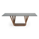 Modrest Solvang - Contemporary - Grey Glass + Walnut Rectangular Dining Table