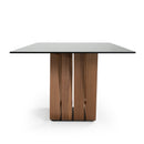 Modrest Solvang - Contemporary - Grey Glass + Walnut Rectangular Dining Table