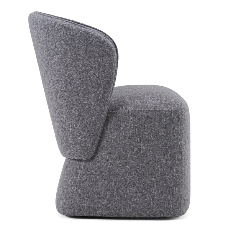 Modrest Souza - Modern Grey Fabric Swivel Dining Chair