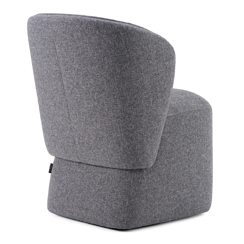 Modrest Souza - Modern Grey Fabric Swivel Dining Chair