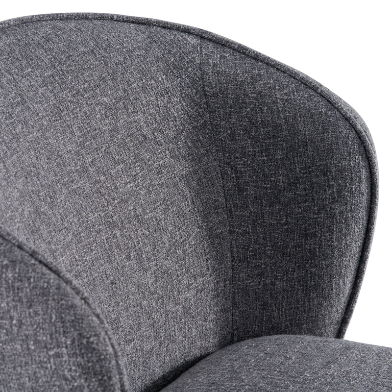 Modrest Souza - Modern Grey Fabric Swivel Dining Chair
