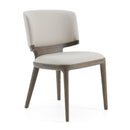 Modrest Stanley Contemporary Grey Leatherette and Grey Ash Set of 2 Dining Chair