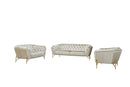 Divani Casa Stella - Transitional Beige Velvet Sofa Set