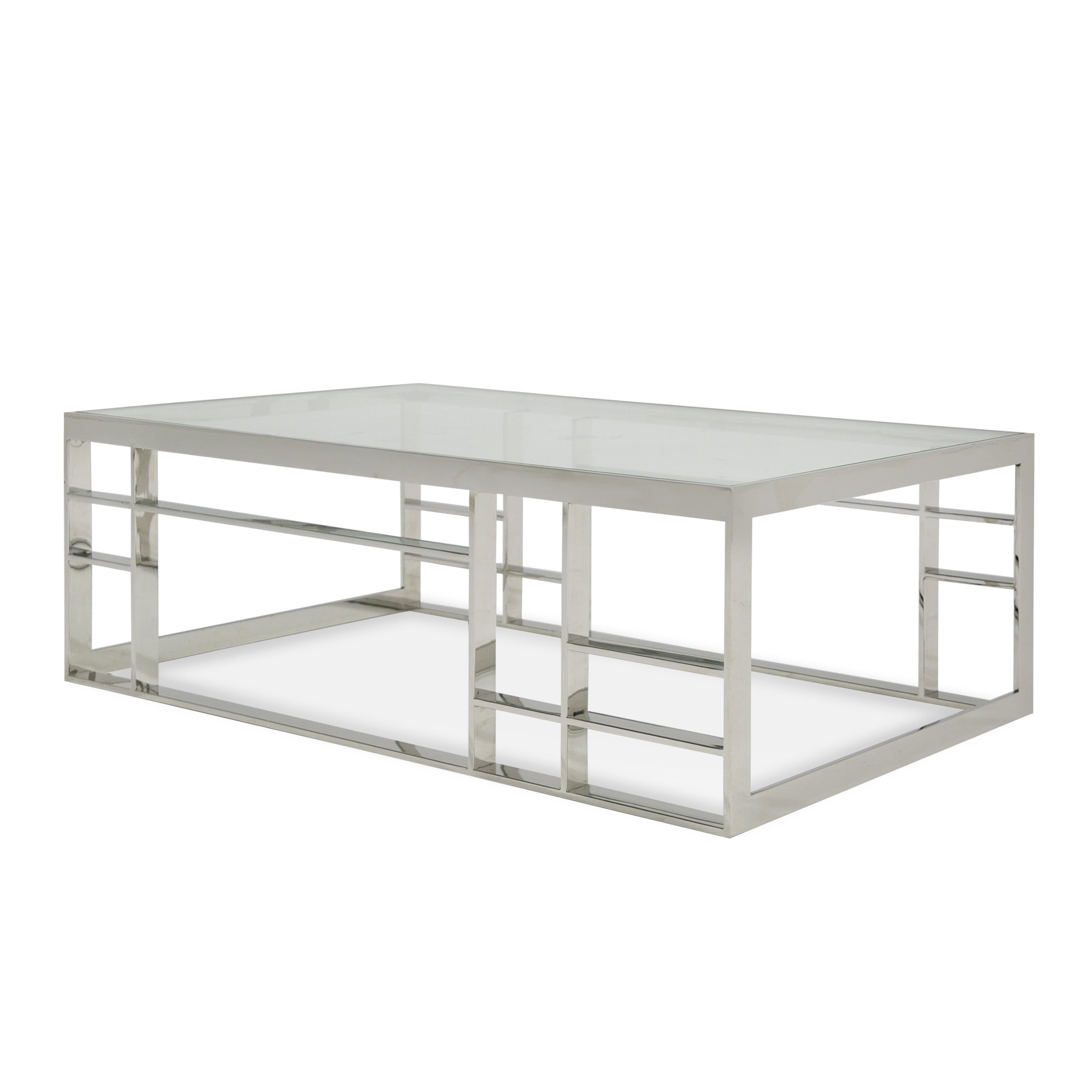 Modrest Stephen - Modern Glass & Stainless Steel Coffee Table