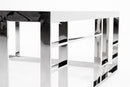 Modrest Stephen - Modern Glass & Stainless Steel Square Coffee Table