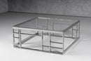 Modrest Stephen - Modern Glass & Stainless Steel Square Coffee Table