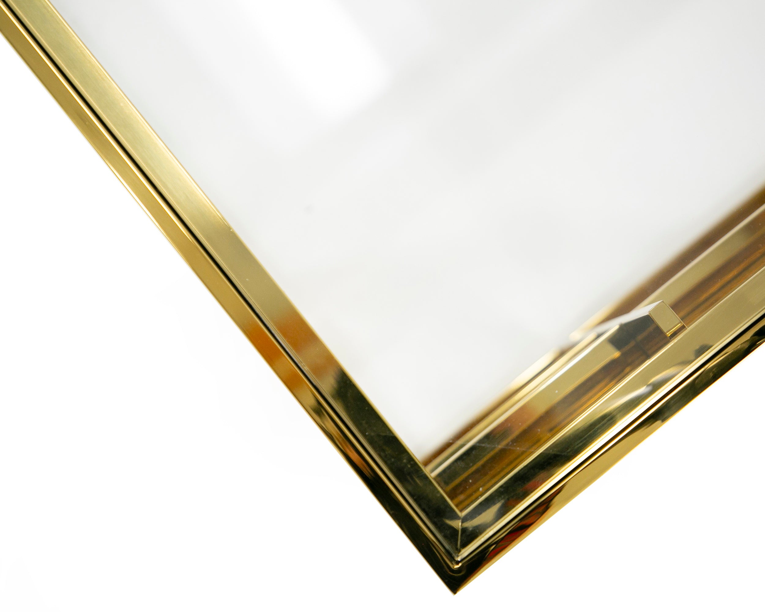 Modrest Stephen - Modern Glass & Gold Stainless Steel Square Coffee Table